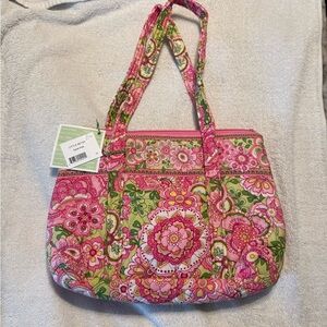 Vera Bradley Pink and Green Floral Tote